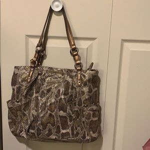 B. Makowsky Leather Snakeskin Handbag